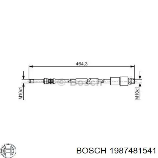1987481541 Bosch шланг тормозной задний