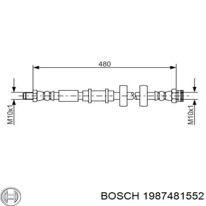 Гнучка гальмівна трубка передня 1987481552 Bosch