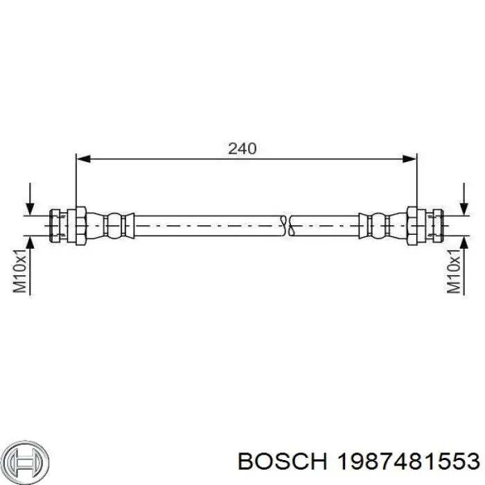 Tubo flexible de frenos trasero 1987481553 Bosch