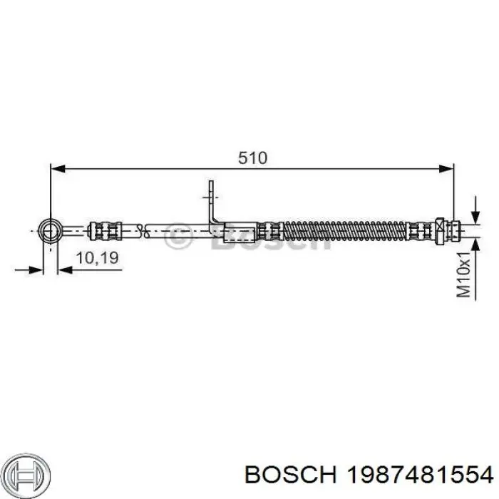 Тормозной шланг задний Bosch 1987481554 цена, от 16.05 USD