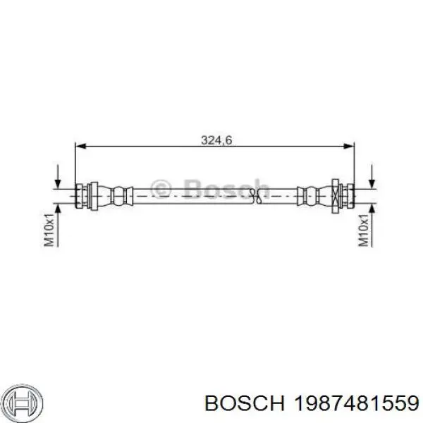 1987481559 Bosch шланг тормозной задний