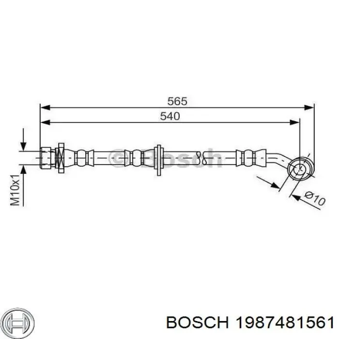 Шланг тормозной передний левый Bosch 1987481561