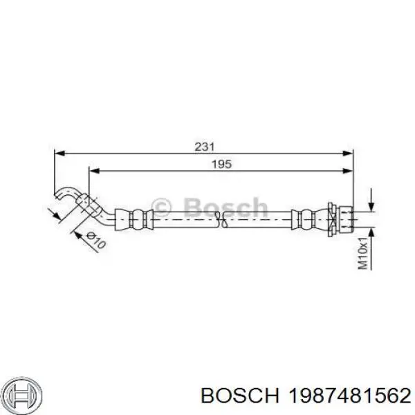 Купить 1987481562 Bosch Задний тормозной шланг