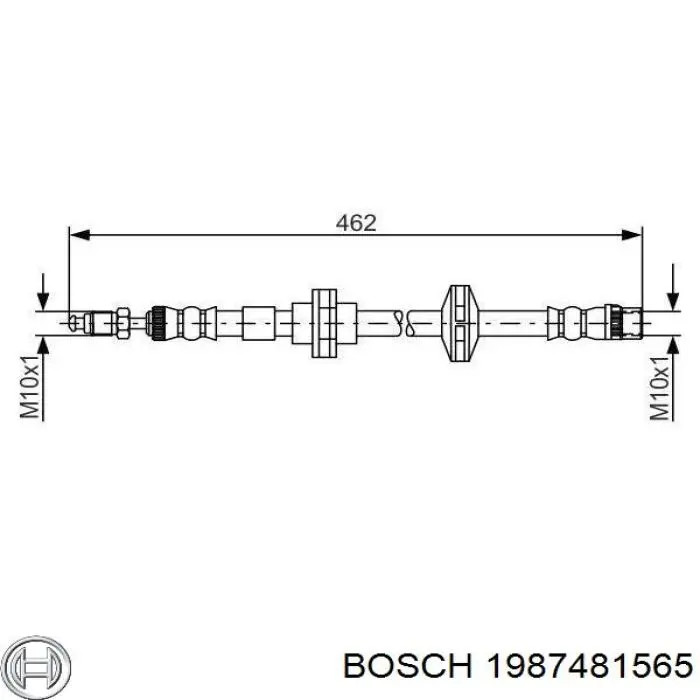Купить 1987481565 Bosch Шланг тормозной передний левый
