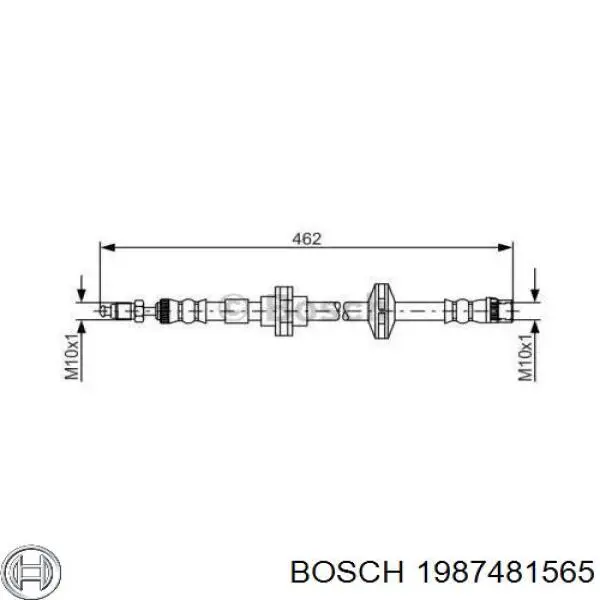 Шланг тормозной передний левый 1987481565 Bosch