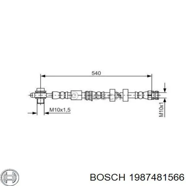 1987481566 Bosch шланг тормозной передний