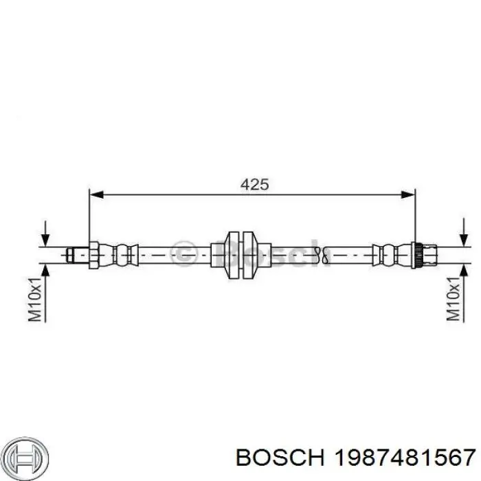 1987481567 Bosch шланг тормозной передний