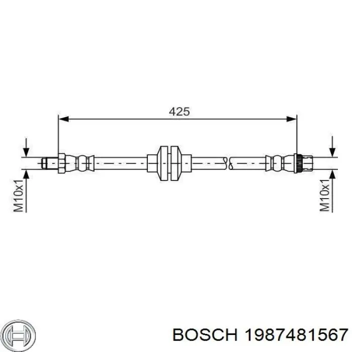 Latiguillo de freno delantero 1987481567 Bosch