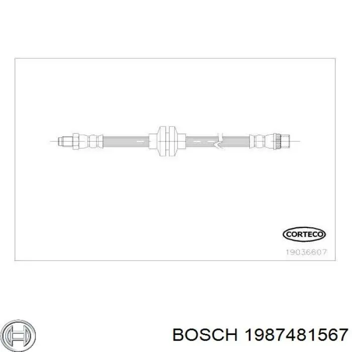 Шланг тормозной передний 1987481567 Bosch