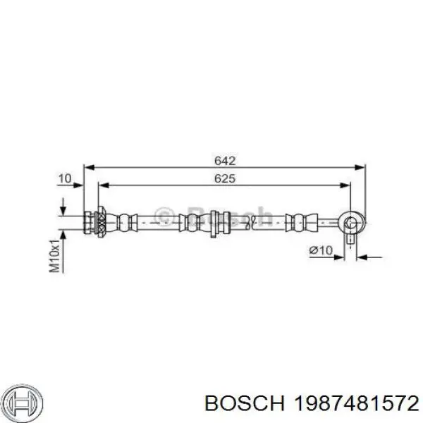 Шланг тормозной передний левый 1987481572 Bosch