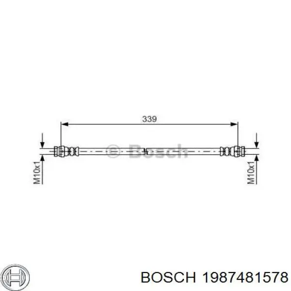 1987481578 Bosch шланг тормозной задний