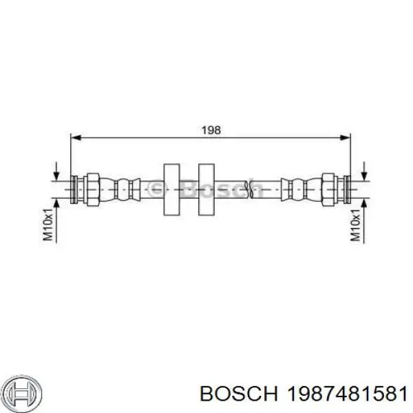 1987481581 Bosch шланг тормозной задний