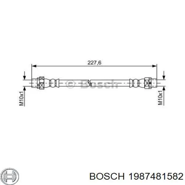 Шланг тормозной задний левый 1987481582 Bosch