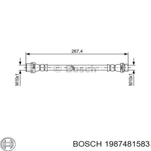 1987481583 Bosch шланг тормозной задний правый