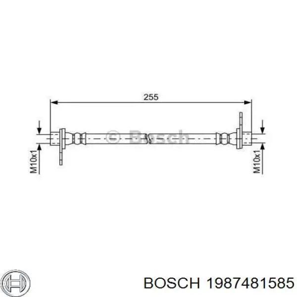 1987481585 Bosch шланг тормозной задний левый