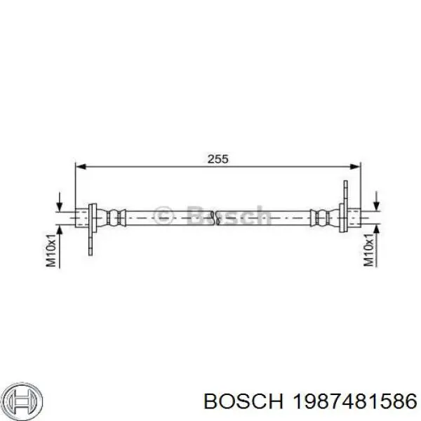 1987481586 Bosch mangueira do freio traseira direita