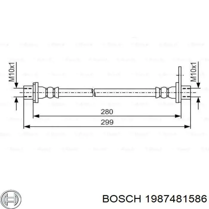 Купить 1987481586 Bosch Шланг тормозной задний правый