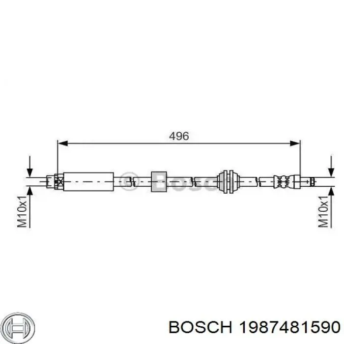 1987481590 Bosch шланг тормозной передний