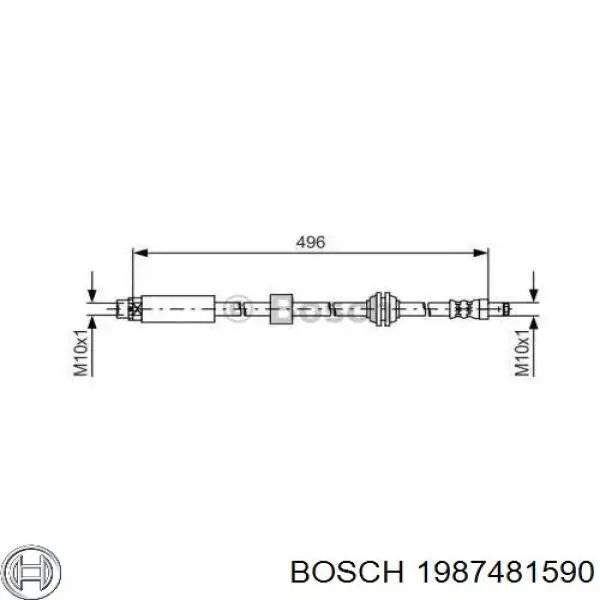 Latiguillo de freno delantero 1987481590 Bosch