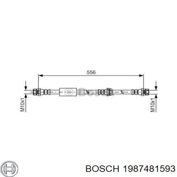 Шланг тормозной передний 1987481593 Bosch