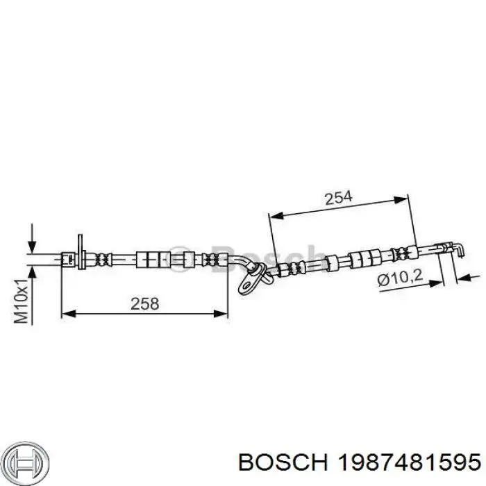 Шланг тормозной передний левый 1987481595 Bosch