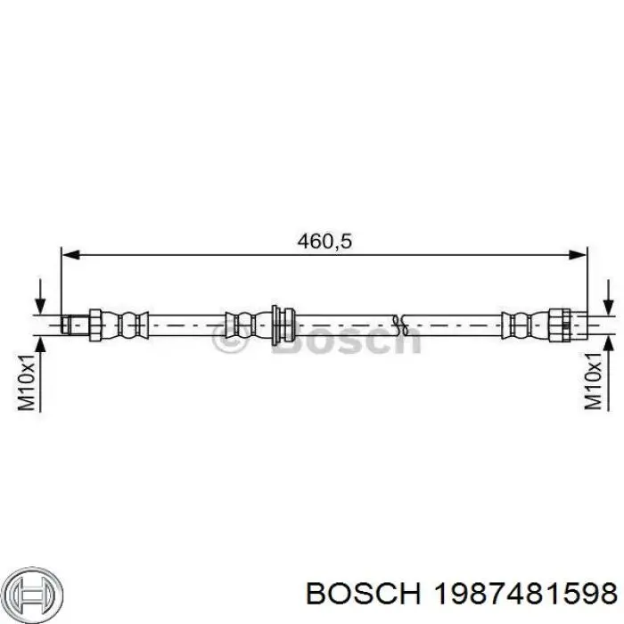 1987481598 Bosch шланг тормозной задний