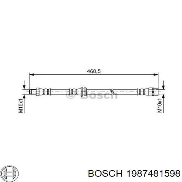 Задний тормозной шланг 1987481598 Bosch