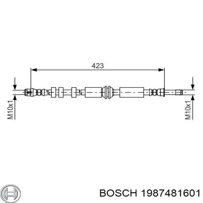 Купить 1987481601 Bosch Задний тормозной шланг