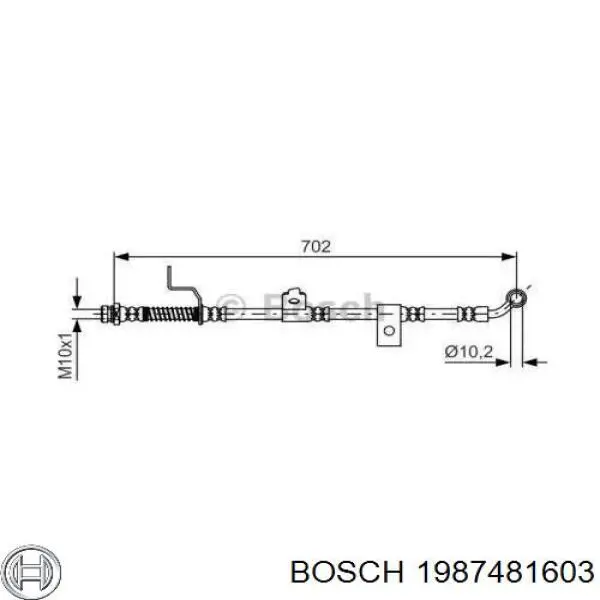 1987481603 Bosch шланг тормозной передний левый