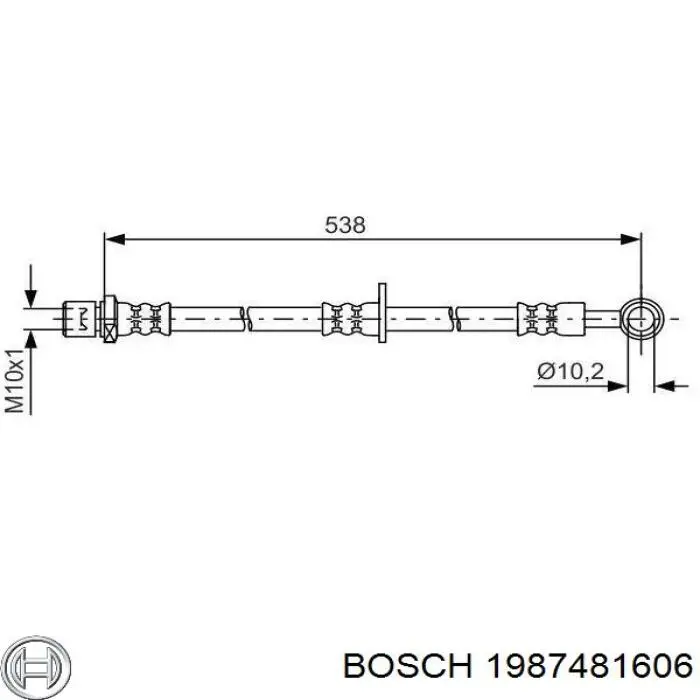 Шланг тормозной передний, левый Bosch 1987481606 цена, от 13.05 USD