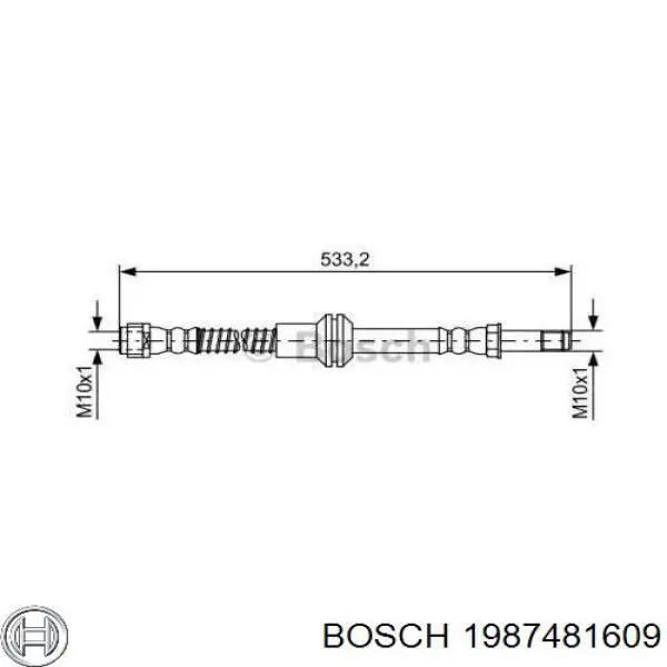 Шланг тормозной передний 1987481609 Bosch