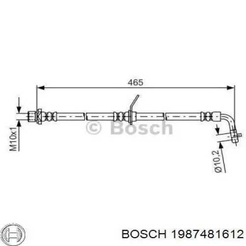 1987481612 Bosch шланг тормозной задний правый