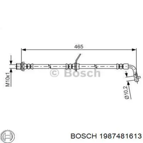 1987481613 Bosch шланг тормозной задний левый