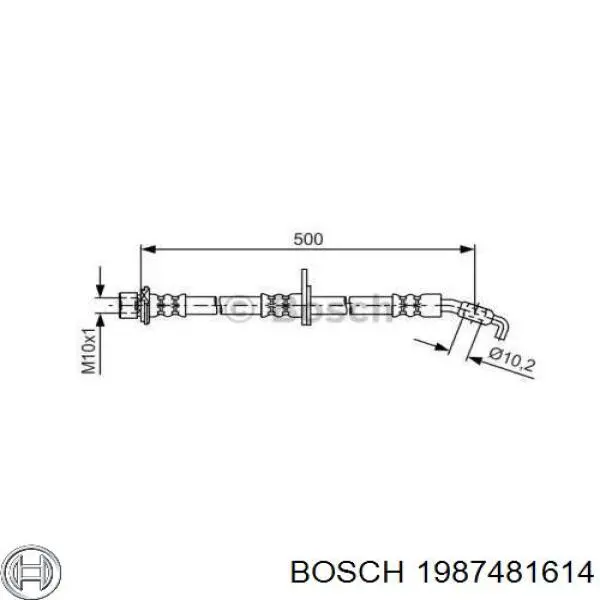 1987481614 Bosch mangueira do freio dianteira esquerda