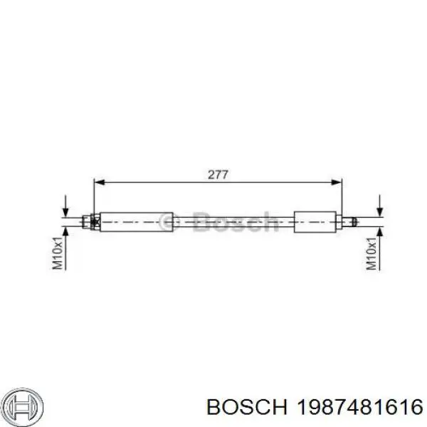 Тормозной шланг задний Bosch 1987481616 цена, от 17.67 USD