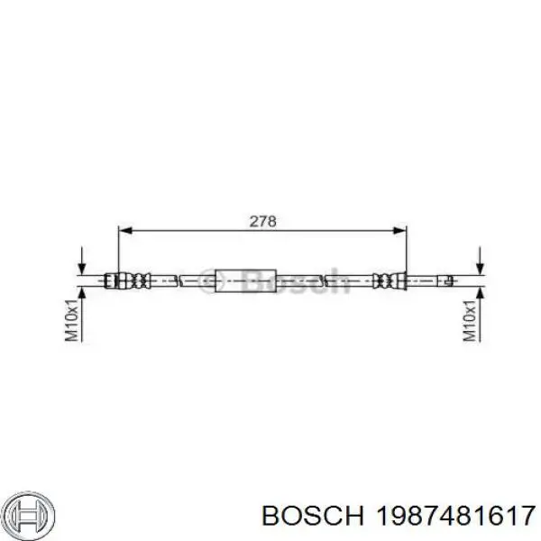 1987481617 Bosch Гибкая тормозная трубка задняя