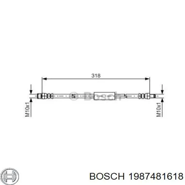 1987481618 Bosch шланг тормозной задний