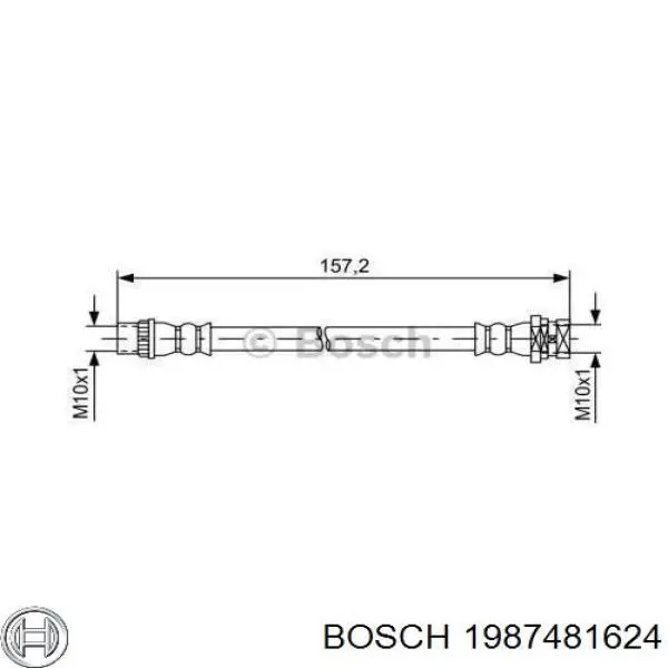 1987481624 Bosch шланг тормозной задний левый