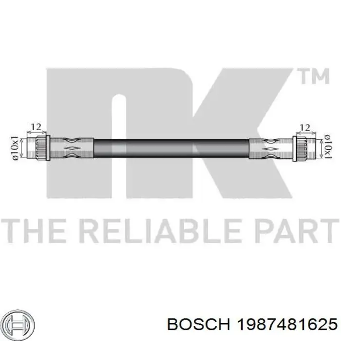 Купить 1987481625 Bosch Задний тормозной шланг