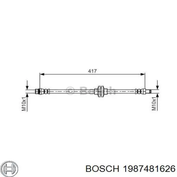 T68088 Brembo mangueira do freio dianteira