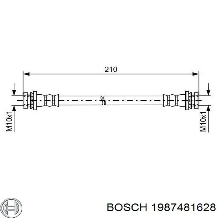 1987481628 Bosch шланг тормозной задний
