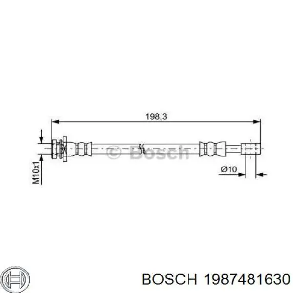 1987481630 Bosch шланг тормозной задний