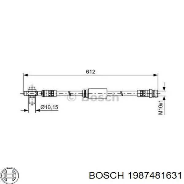 Latiguillo de freno delantero 1987481631 Bosch