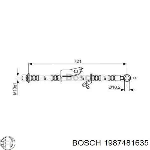 Шланг тормозной передний правый 1987481635 Bosch