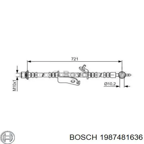 Шланг тормозной передний левый 1987481636 Bosch