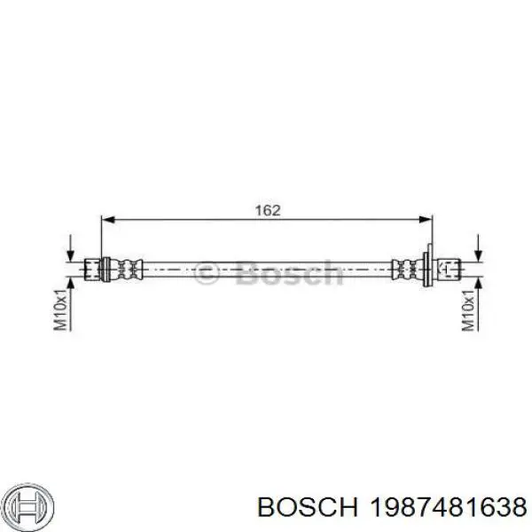 1987481638 Bosch Шланг тормозной задний левый