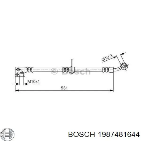 1987481644 Bosch шланг тормозной передний левый