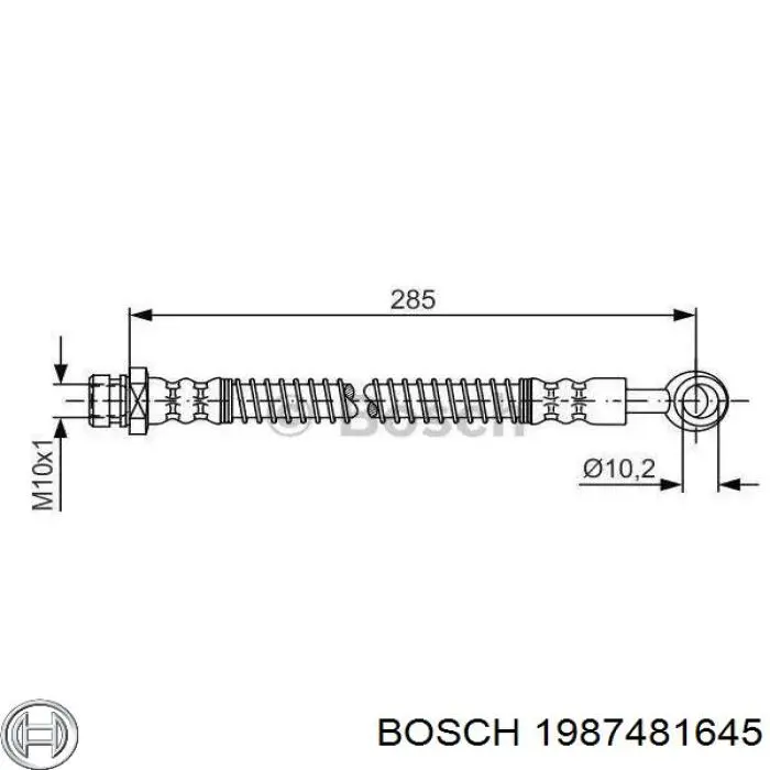 1987481645 Bosch mangueira do freio dianteira