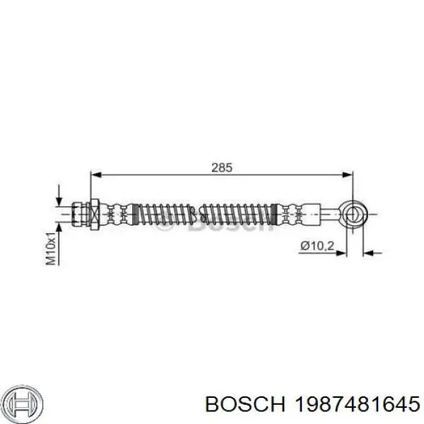 Latiguillo de freno delantero 1987481645 Bosch