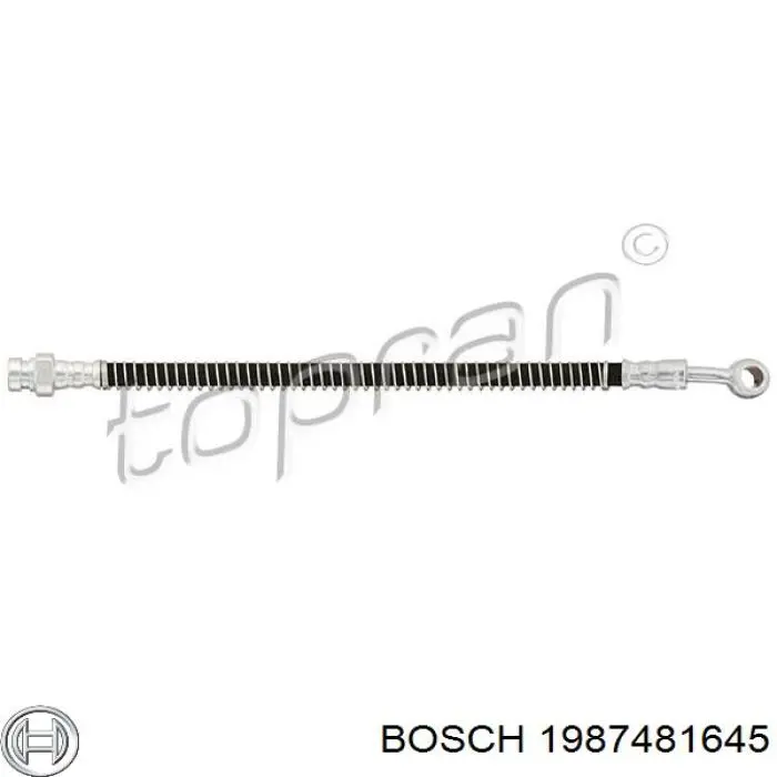 Шланг тормозной передний Bosch 1987481645 цена, от 15.72 USD